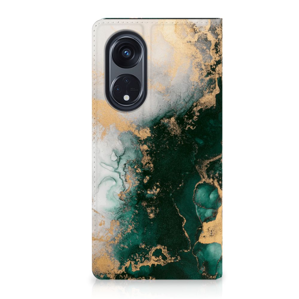 OPPO Reno8 T 5G Standcase Marmer Groen voorkant