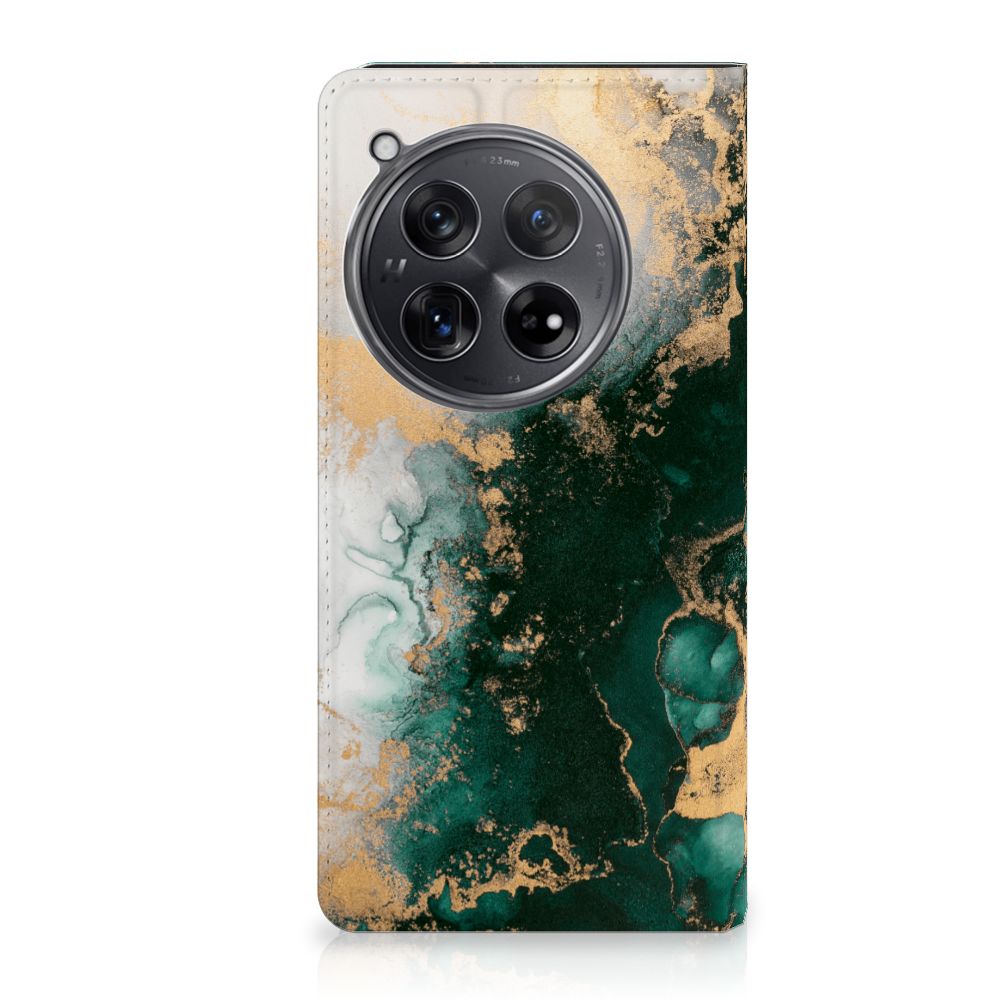 OnePlus 12 Standcase Marmer Groen voorkant