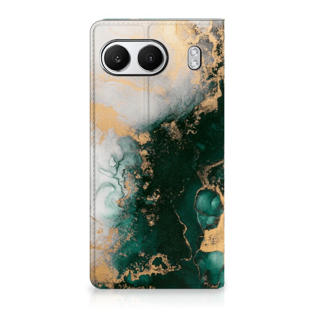 Standcase voor OnePlus Nord 4 Marmer Groen voorkant design marmer groen
