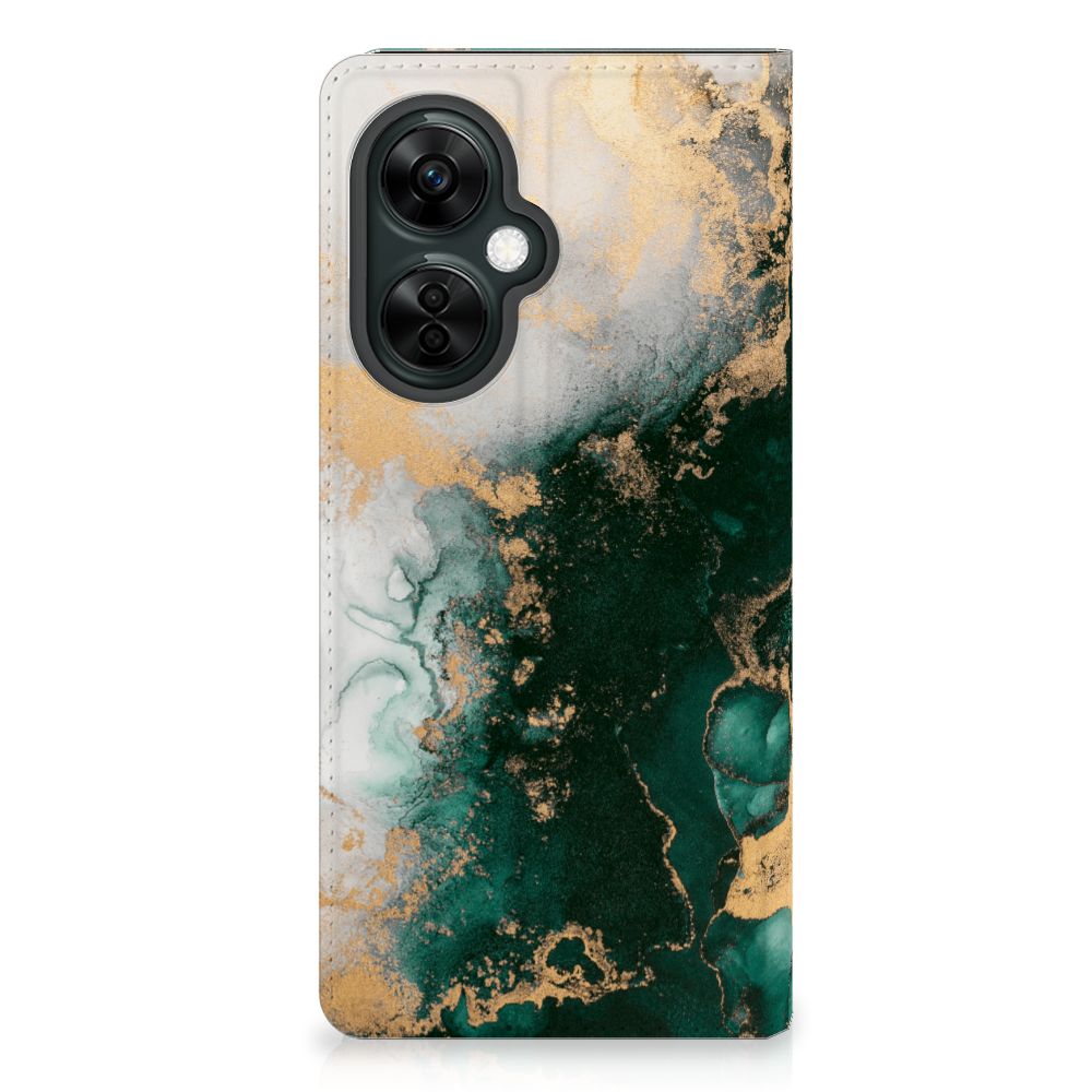OnePlus Nord CE 3 Lite Standcase Marmer Groen voorkant