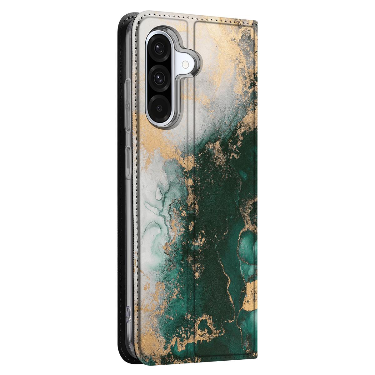 Samsung Galaxy A56 A36 Standcase Marmer Groen zijaanzicht