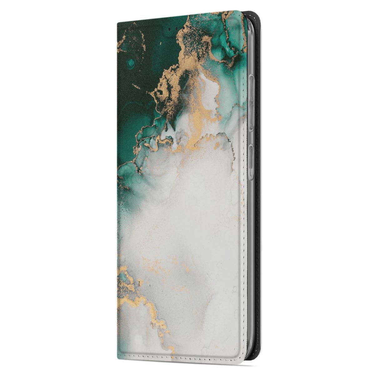 Standcase voor Samsung Galaxy A56 | A36 Marmer Groen zijaanzicht