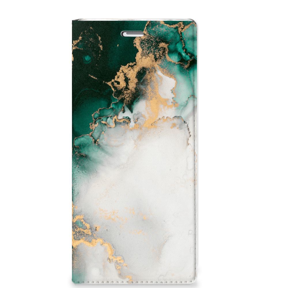 Standcase voor Sony Xperia XZ | XZs Marmer Groen voorkant design marmer groen