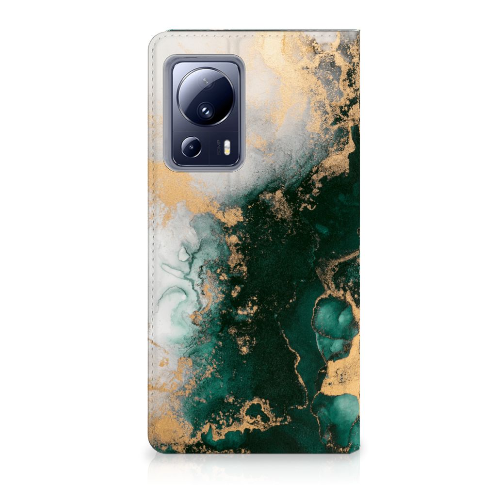 Xiaomi 13 Lite Standcase Marmer Groen voorkant