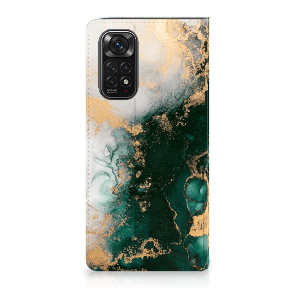 Xiaomi Redmi Note 11/11S Standcase Marmer Groen aanzicht