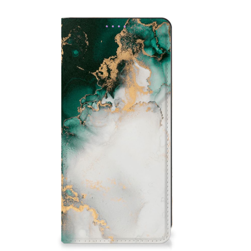 Standcase voor Xiaomi Redmi Note 13 Pro Plus Marmer Groen design marmer groen aanzicht