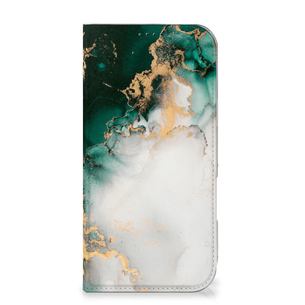 Apple iPhone 16 Pro Max Standcase Marmer Groen voorkant