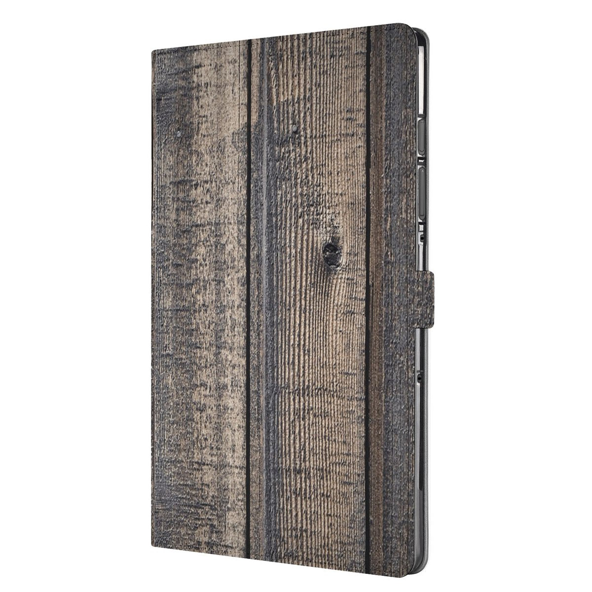 Samsung Galaxy Tab S10 FE Plus Steigerhout Book Case Hoesje met Standaard zijaanzicht