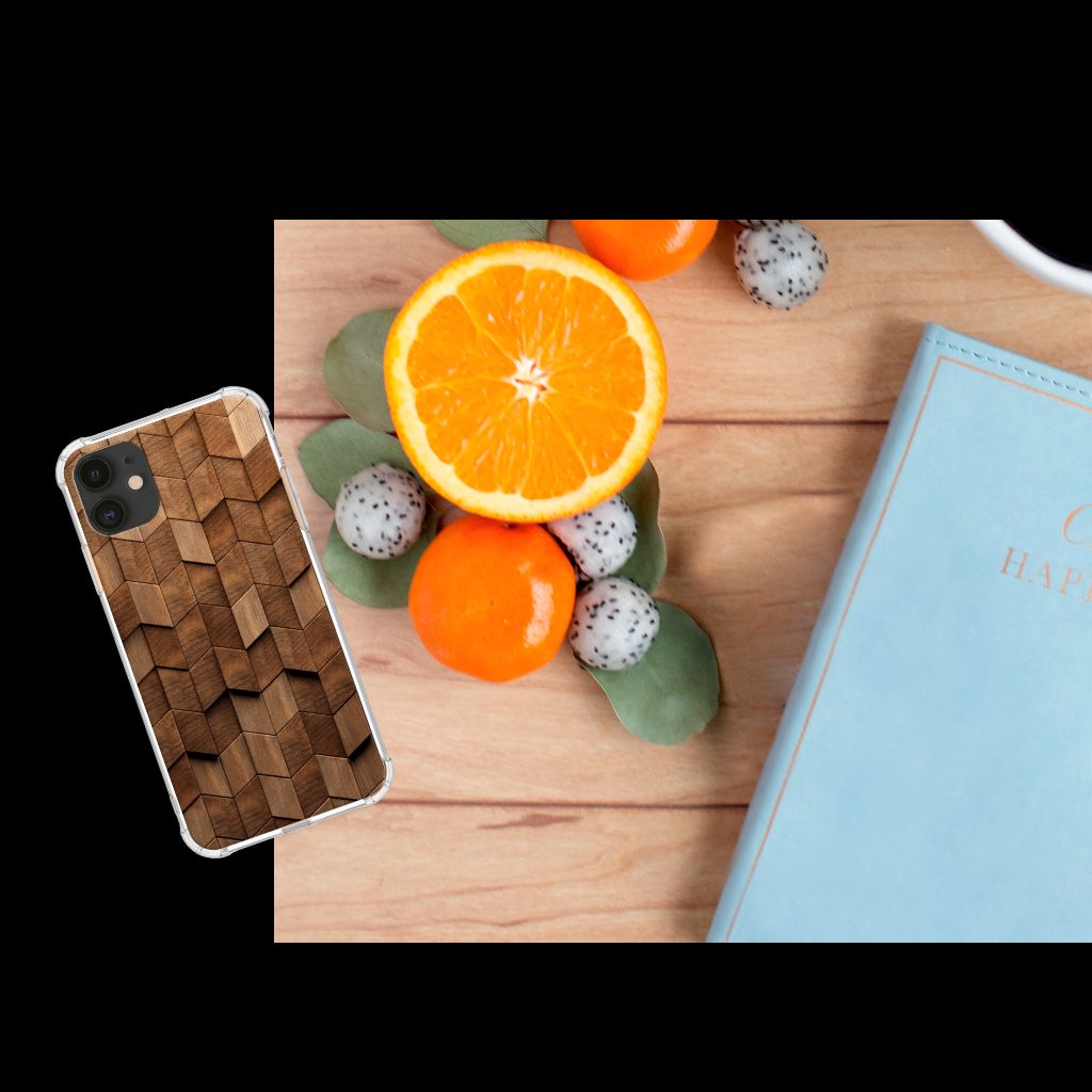 Stevig Telefoonhoesje voor Apple iPhone 11 Wooden Cubes B2C Telecom