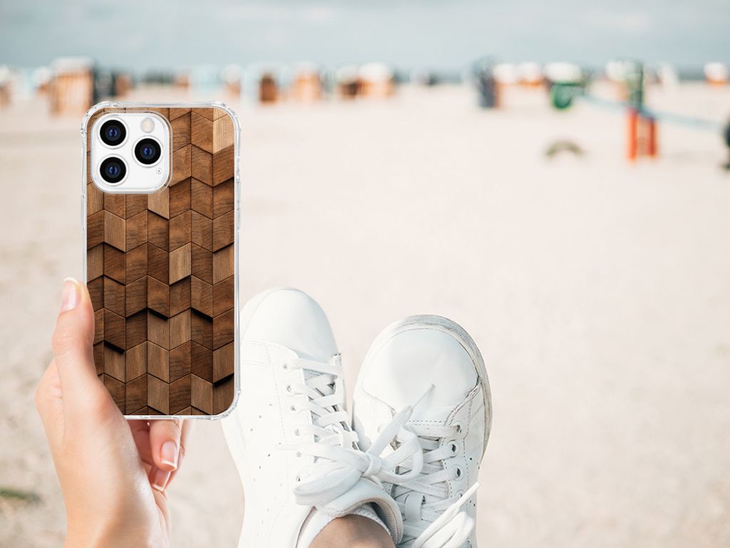 Stevig Telefoonhoesje voor Apple iPhone 14 Pro Max Wooden Cubes B2C Telecom