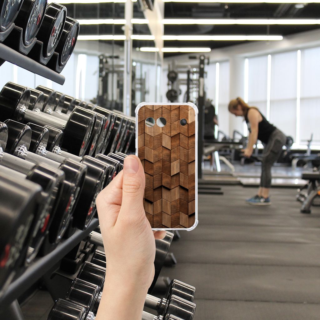 Google Pixel 8A Stevig Telefoonhoesje Wooden Cubes hand gym