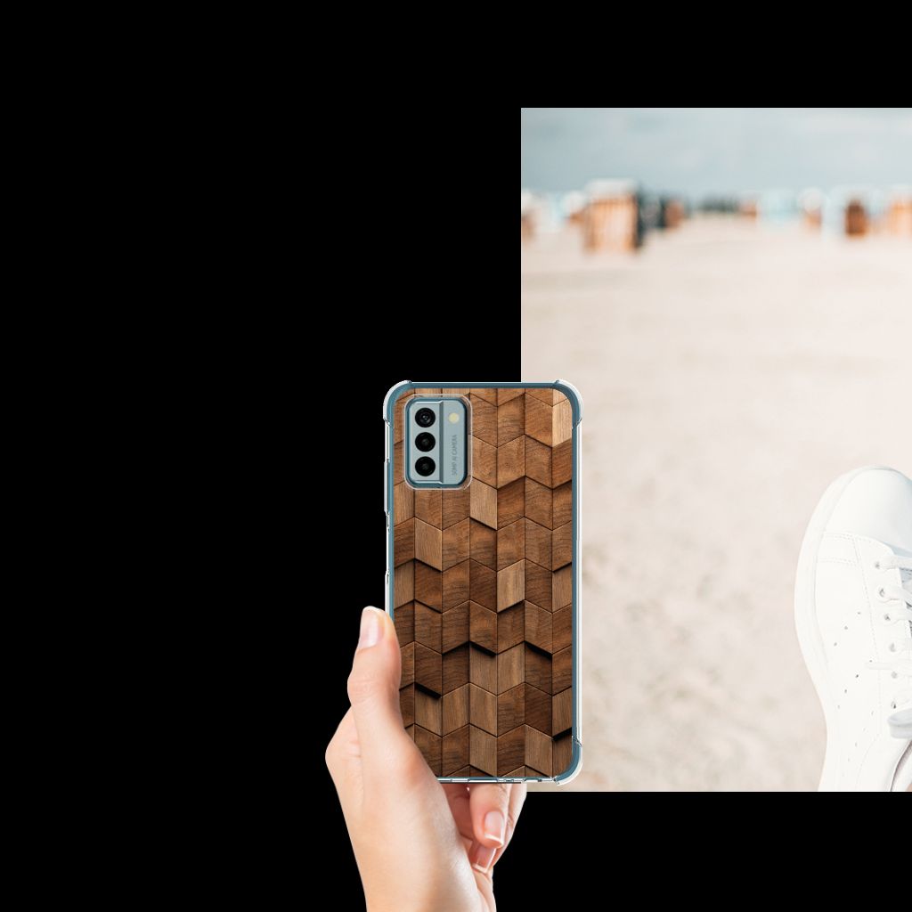 Stevig Telefoonhoesje voor Nokia G22 Wooden Cubes B2C Telecom