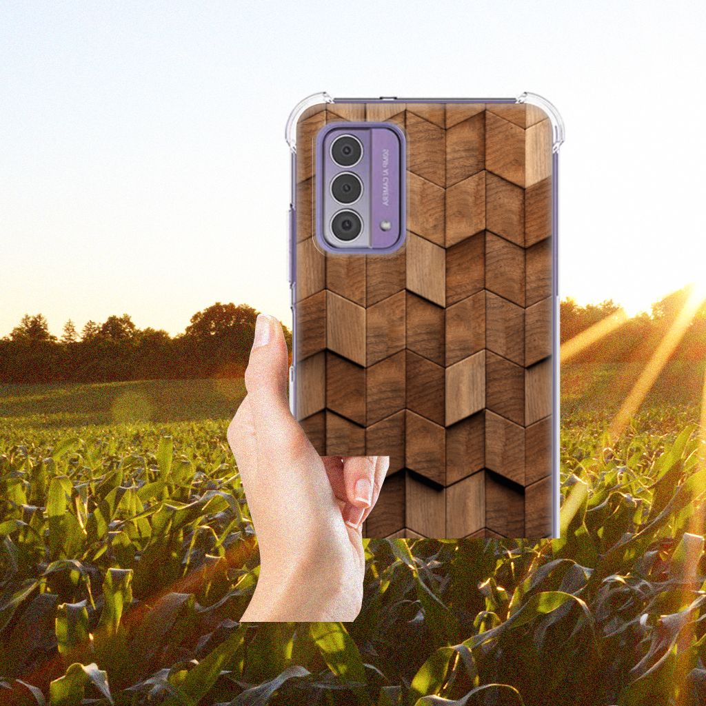 Stevig Telefoonhoesje voor Nokia G42 Wooden Cubes B2C Telecom