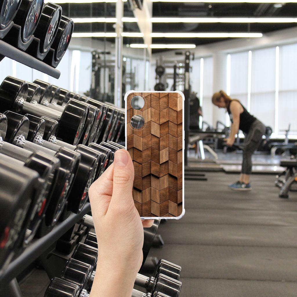 Stevig Telefoonhoesje voor OPPO A58 | A78 5G Wooden Cubes B2C Telecom