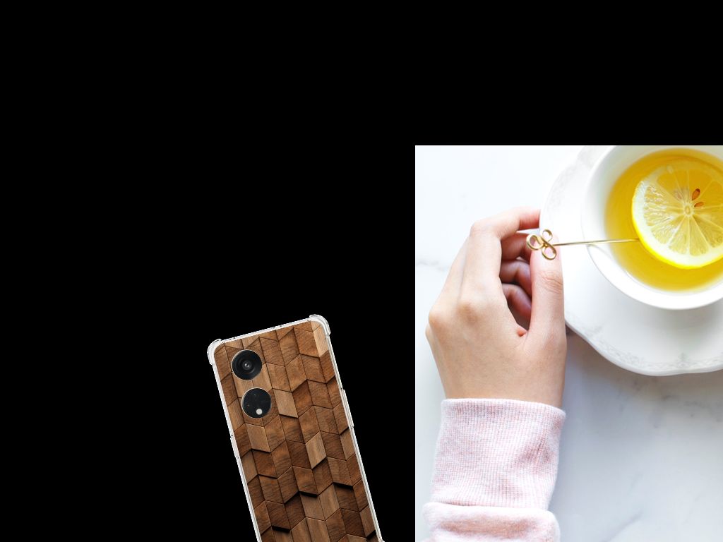 Stevig Telefoonhoesje voor OPPO Reno8 T 5G Wooden Cubes B2C Telecom