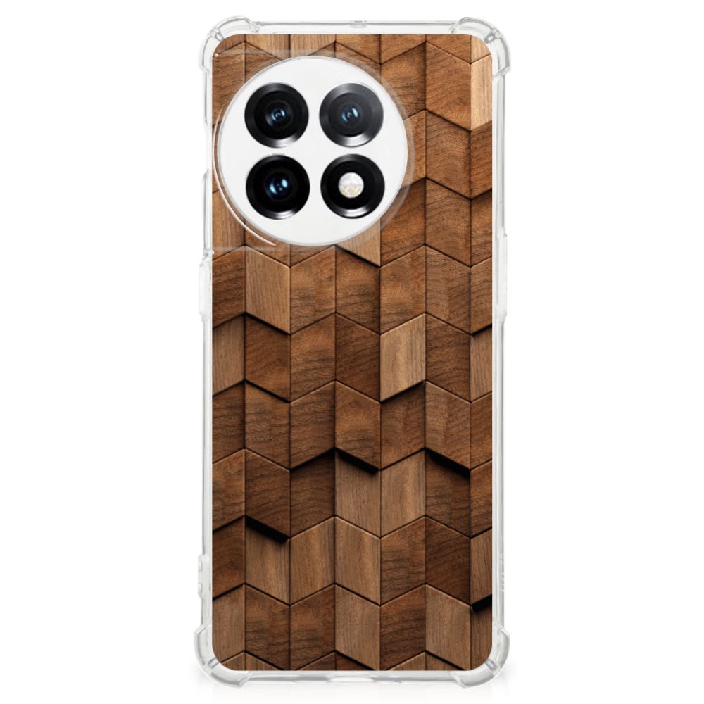 Stevig Telefoonhoesje voor OnePlus 11 Wooden Cubes B2C Telecom