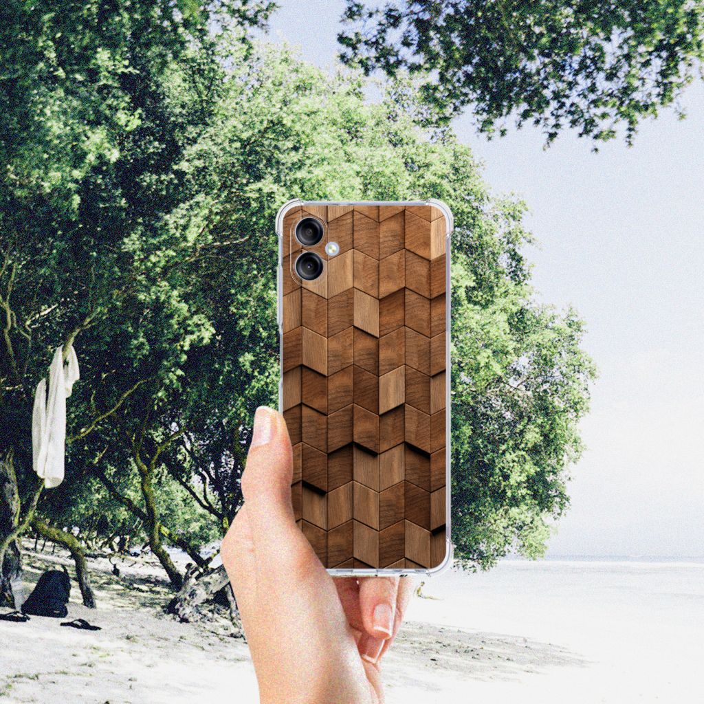 Stevig Telefoonhoesje voor Samsung Galaxy A05 Wooden Cubes B2C Telecom