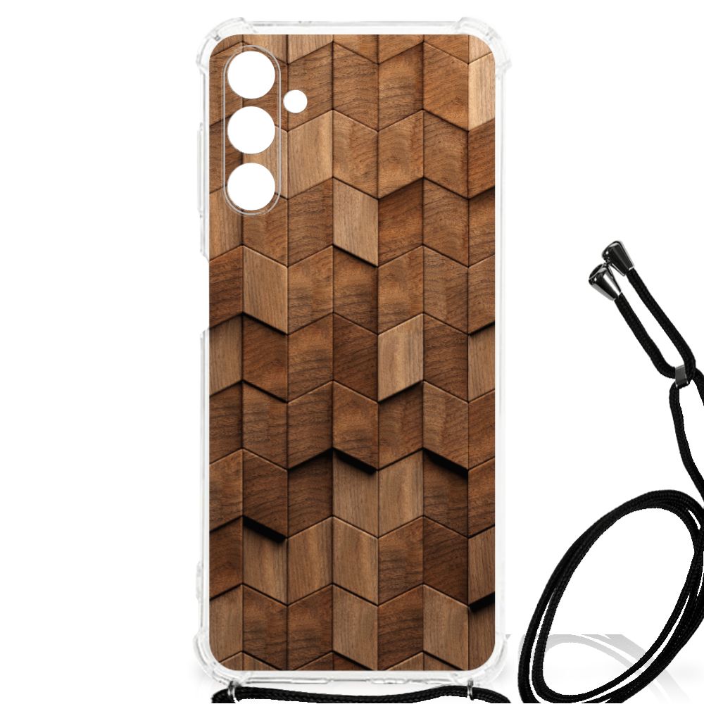 Stevig Telefoonhoesje voor Samsung Galaxy A13 5G | A04s Wooden Cubes B2C Telecom