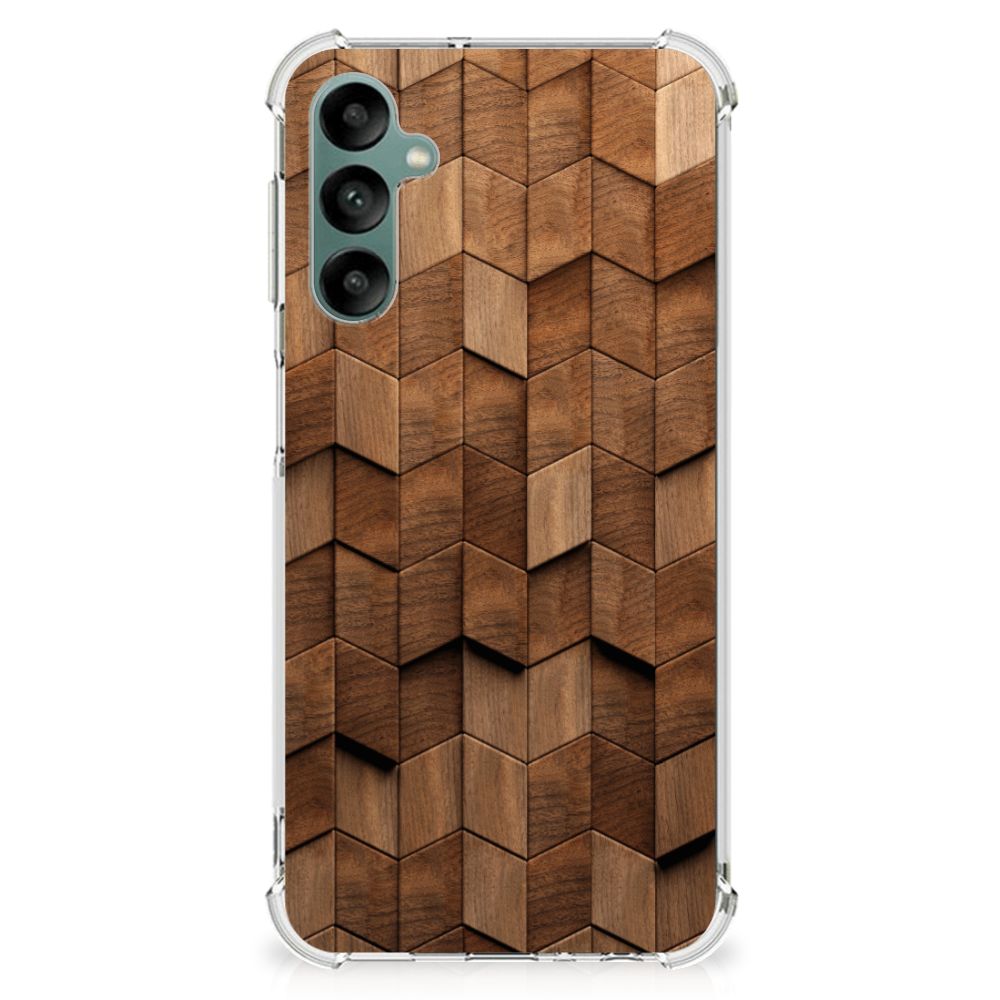 Stevig Telefoonhoesje voor Samsung Galaxy A24 Wooden Cubes B2C Telecom