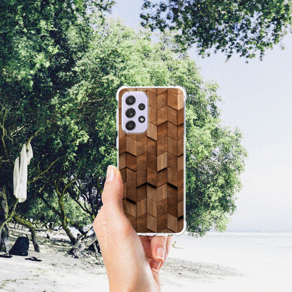 Stevig Telefoonhoesje voor Samsung Galaxy A33 Wooden Cubes B2C Telecom
