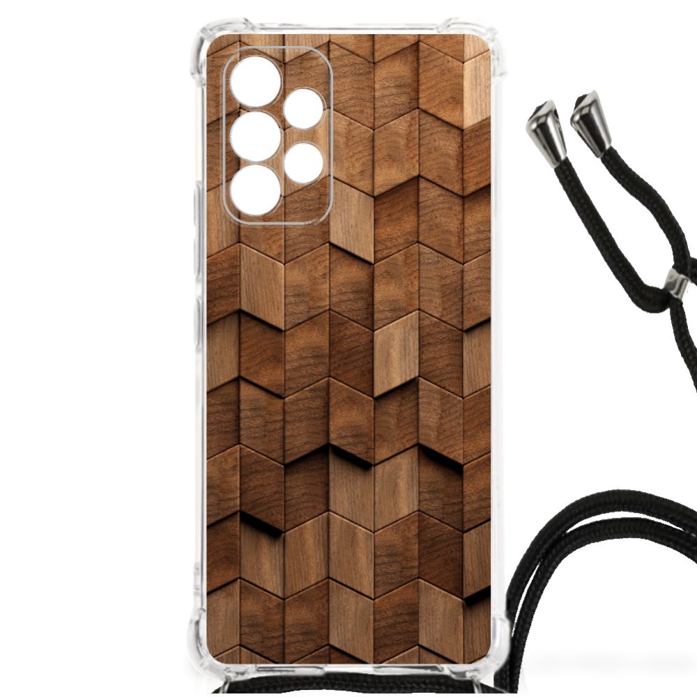 Stevig Telefoonhoesje voor Samsung Galaxy A53 Wooden Cubes B2C Telecom