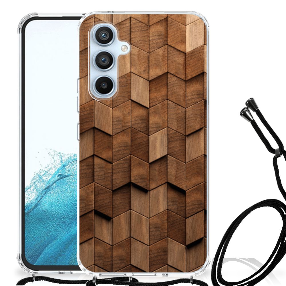 Stevig Telefoonhoesje voor Samsung Galaxy A54 5G Wooden Cubes B2C Telecom