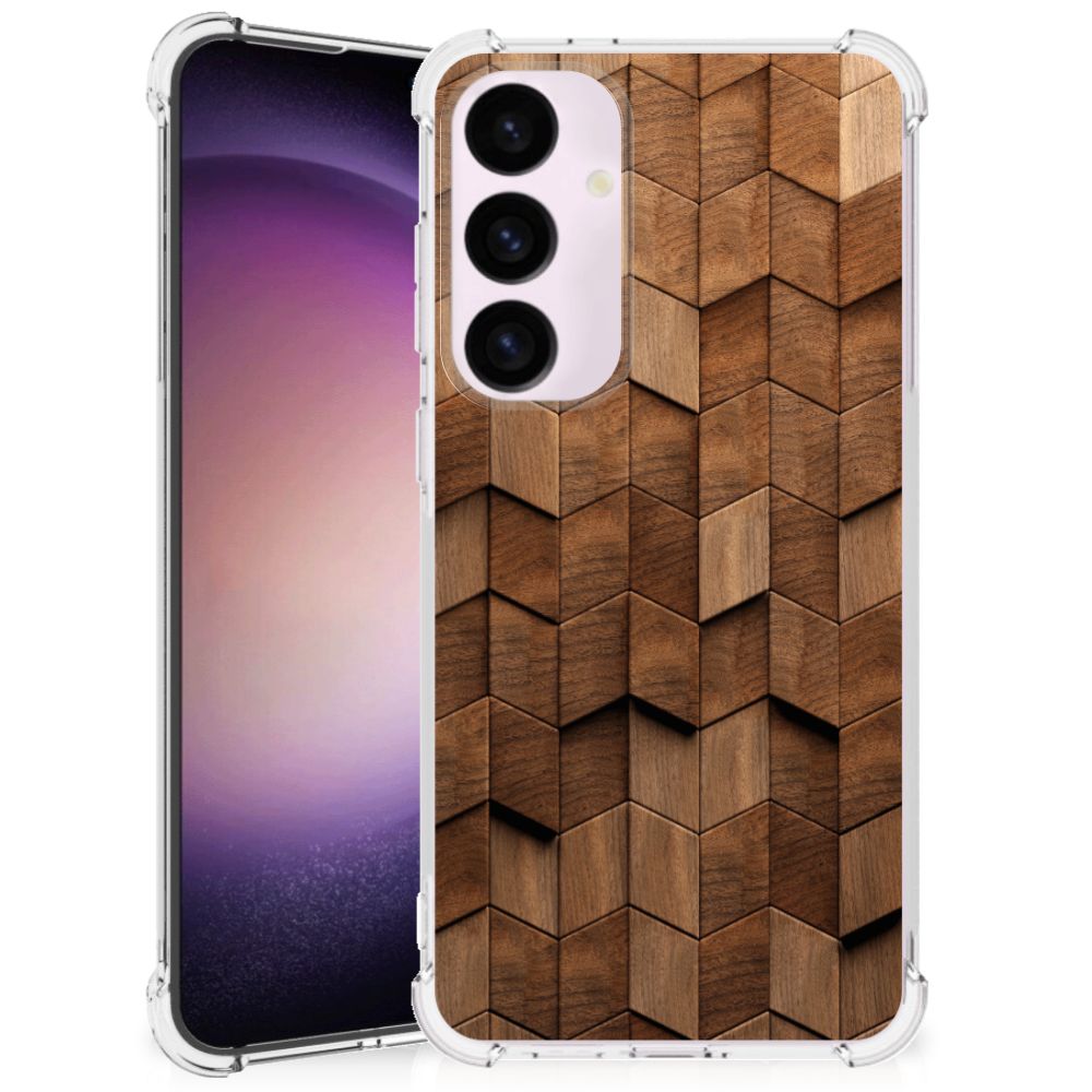Stevig Telefoonhoesje voor Samsung Galaxy S24 Plus Wooden Cubes B2C Telecom