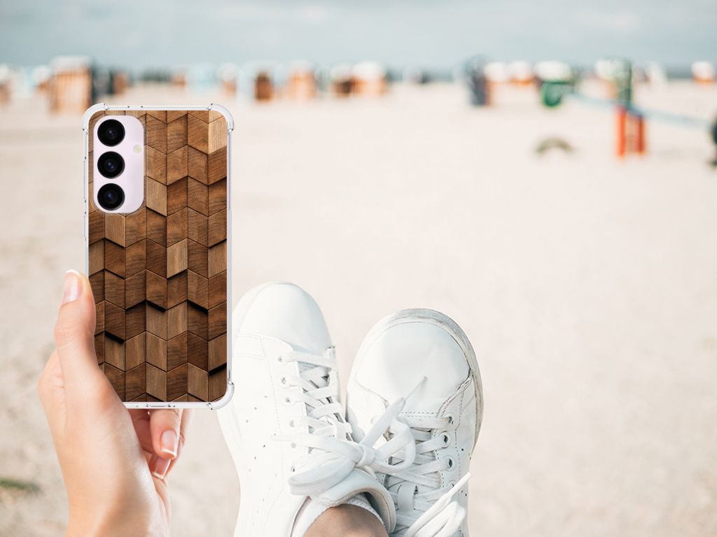 Stevig Telefoonhoesje voor Samsung Galaxy S24 Plus Wooden Cubes B2C Telecom