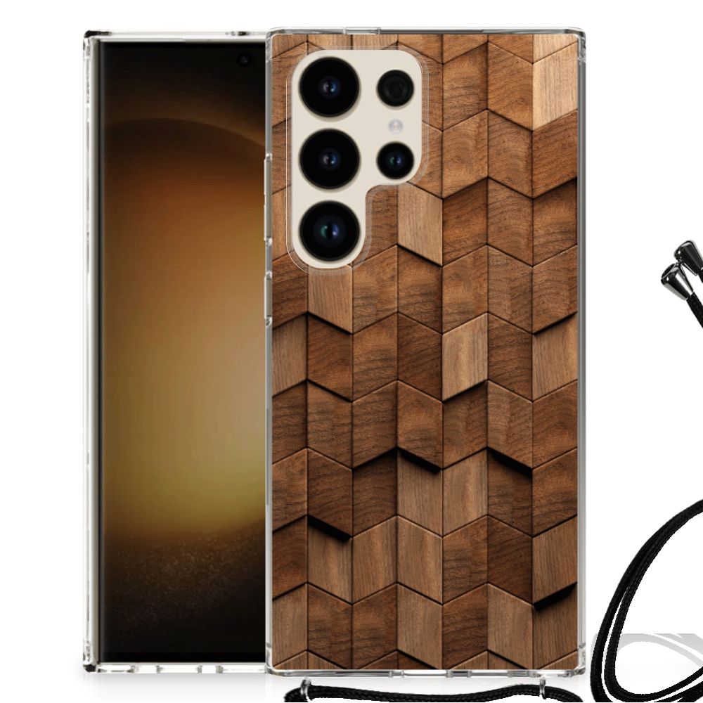 Stevig Telefoonhoesje voor Samsung Galaxy S24 Ultra Wooden Cubes B2C Telecom