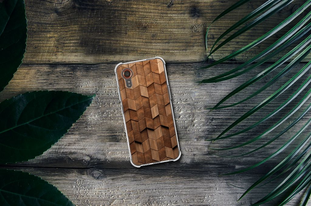 Stevig Telefoonhoesje voor Samsung Galaxy Xcover 7 Wooden Cubes B2C Telecom