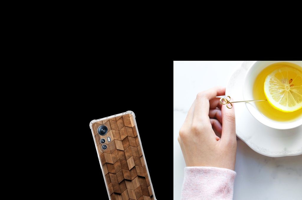 Stevig Telefoonhoesje voor Xiaomi 12 | 12x Wooden Cubes B2C Telecom