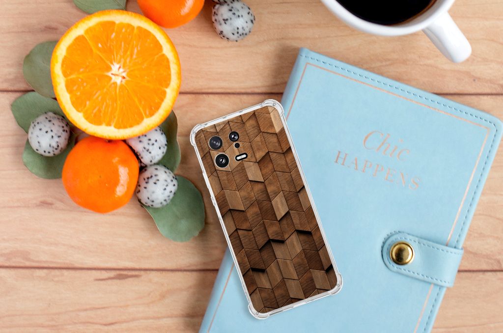 Stevig Telefoonhoesje voor Xiaomi 13 Wooden Cubes B2C Telecom