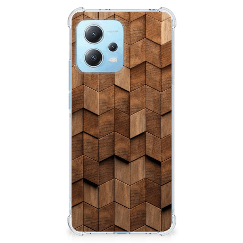 Stevig Telefoonhoesje voor Xiaomi Redmi Note 12 5G Wooden Cubes B2C Telecom