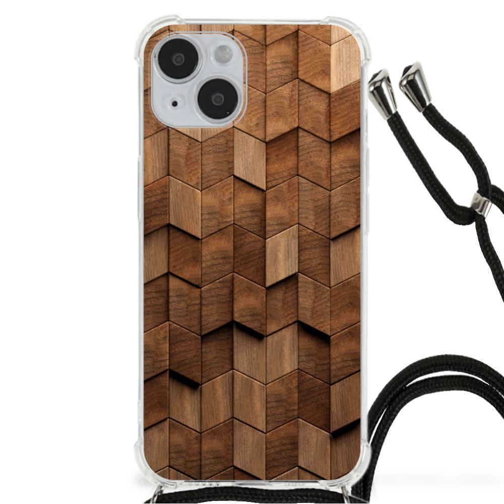 Stevig Telefoonhoesje voor iPhone 14 Plus Wooden Cubes B2C Telecom