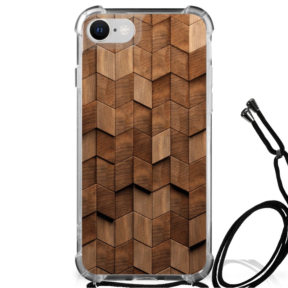 Stevig Telefoonhoesje voor iPhone SE 2022 | 2020 | 8 | 7 Wooden Cubes B2C Telecom