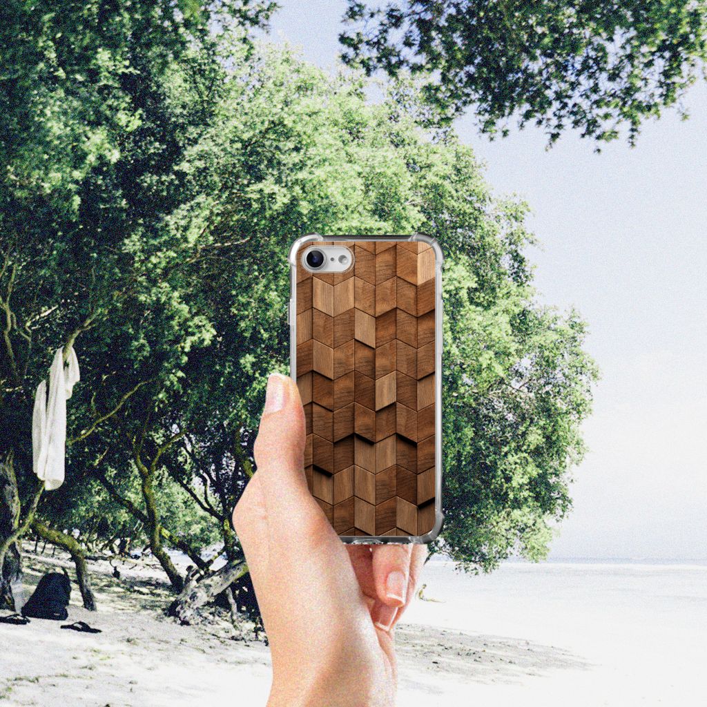 Stevig Telefoonhoesje voor iPhone SE 2022/2020 | iPhone 8/7 Wooden Cubes B2C Telecom