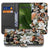 Fairphone 6 Stijlvol Dark Flowers Bookcase Hoesje met Pasjesruimte en Bescherming voorkant en binnenkant