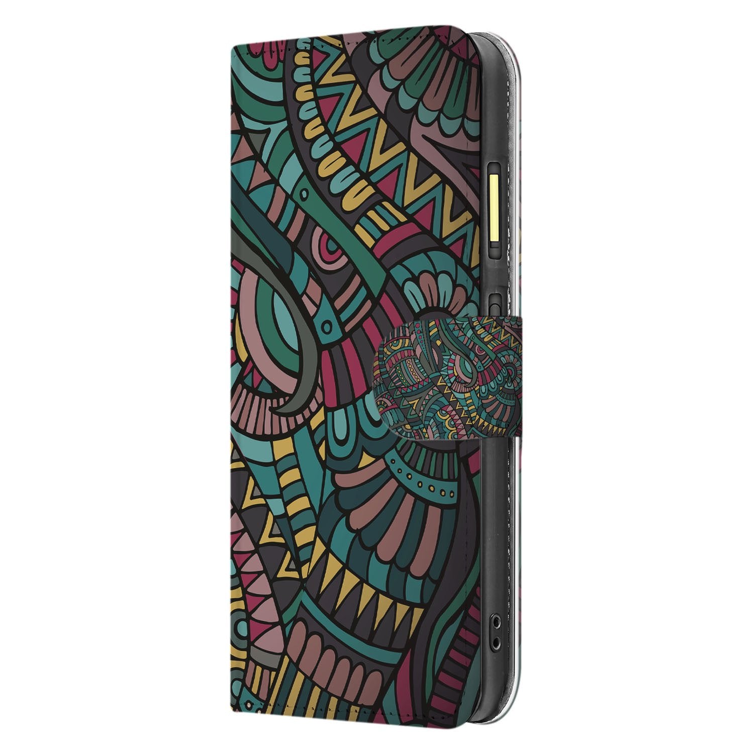 Fairphone 6 Stylish Aztec Design Book Case Hoesje zijaanzicht