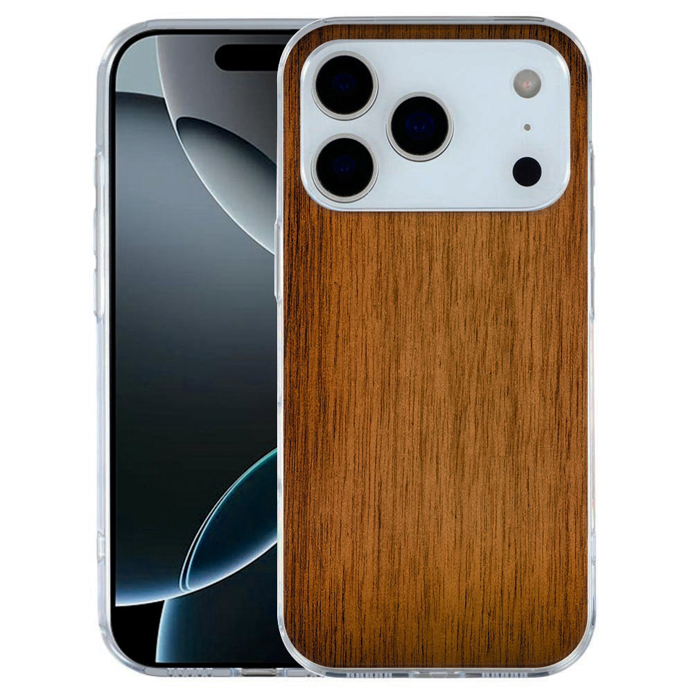 TPU Back Cover Hoesje Apple iPhone 17 Pro Donker Hout