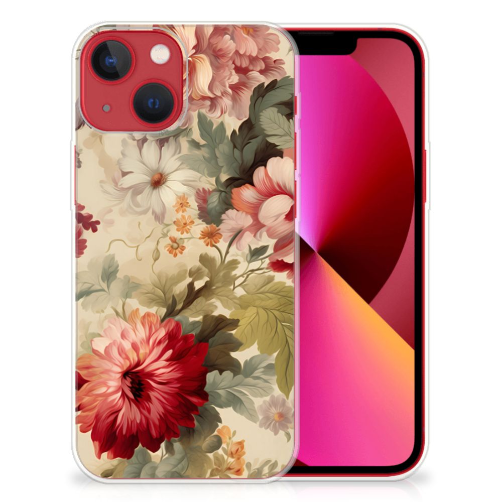 TPU Case voor Apple iPhone 13 Bloemen met kleurrijke bloemenprint 🌸, perfect voor een romantische vibe.