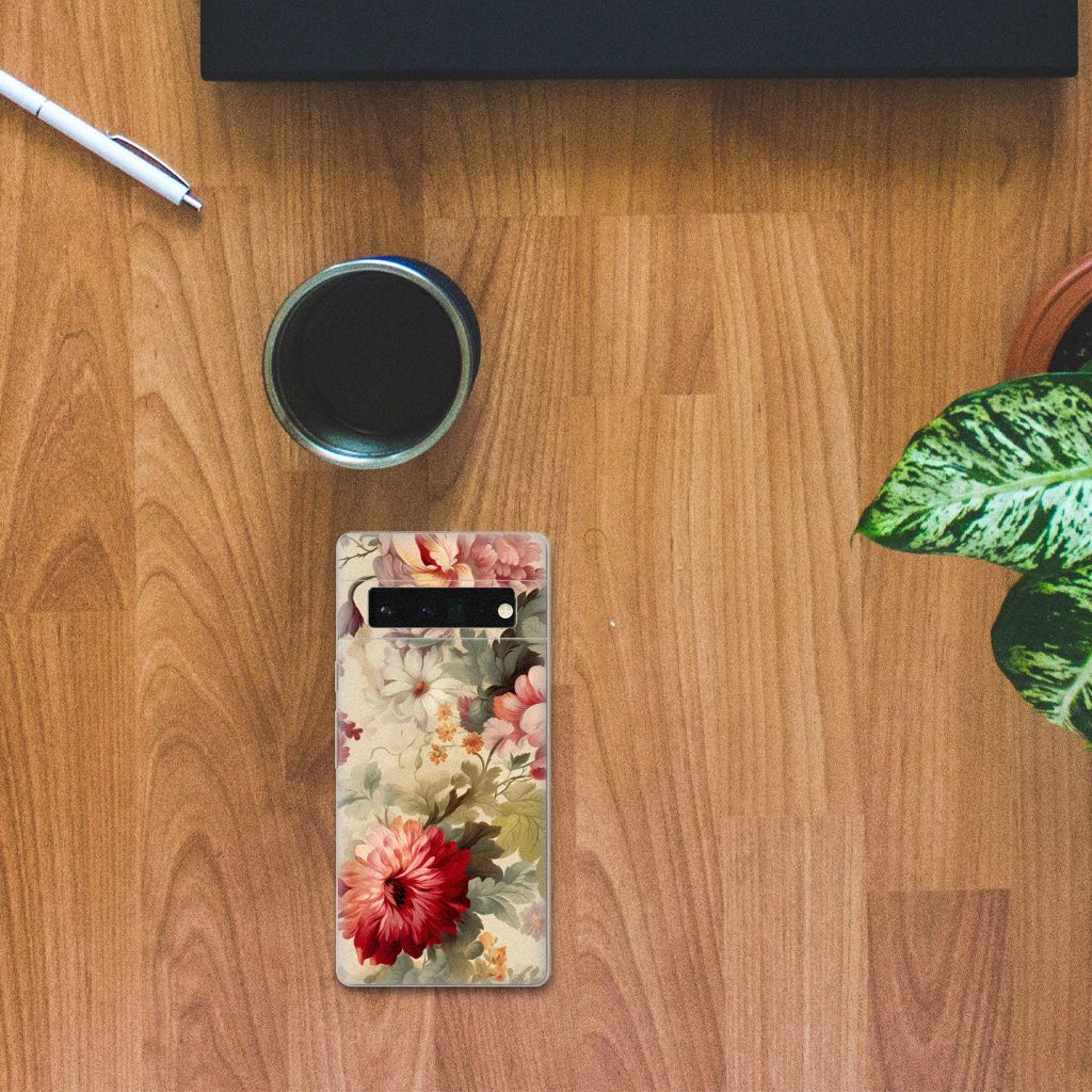 Google Pixel 6 Pro TPU Case voor Google Pixel 6 Pro Bloemen bovenaanzicht