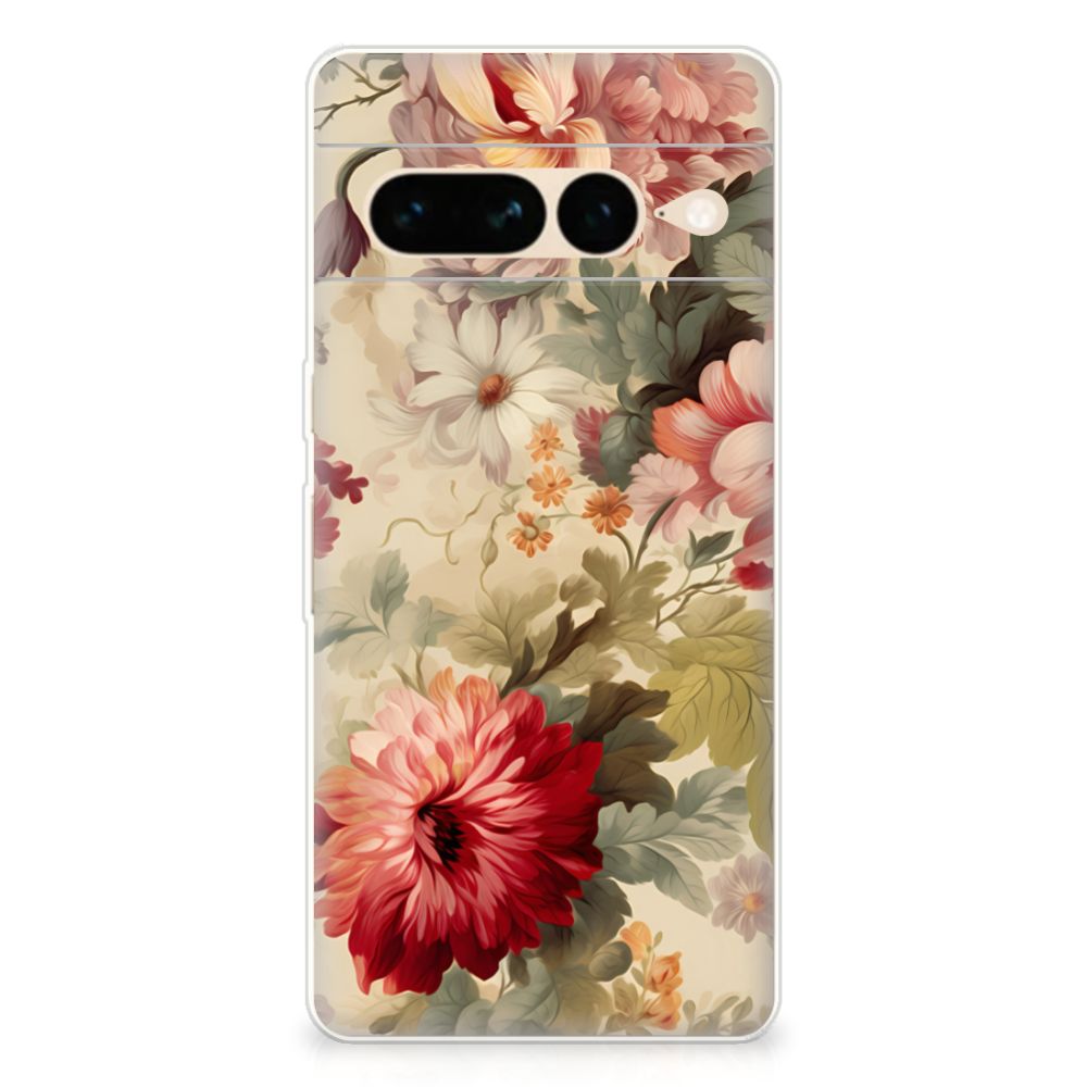 TPU Case voor Google Pixel 7 Pro Bloemen, lichtgewicht en duurzaam met romantische bloemenprint 🌺.