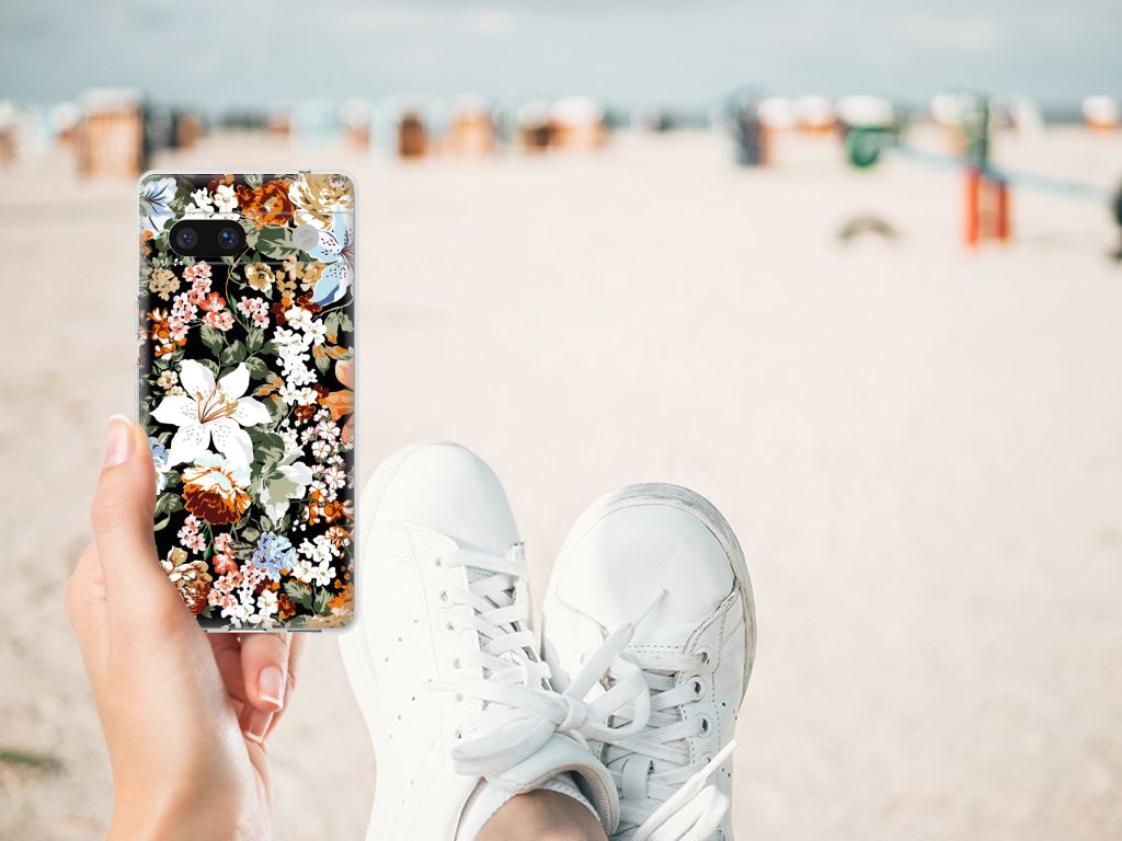 TPU Case voor Google Pixel 7A Dark Flowers B2C Telecom