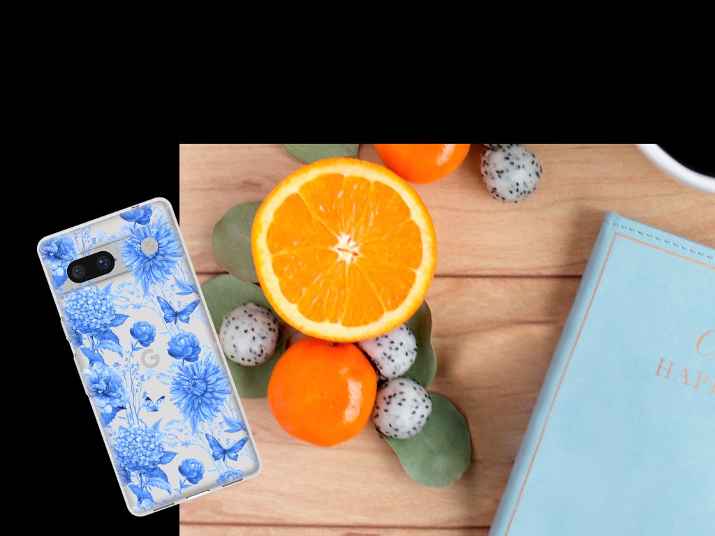 TPU Case voor Google Pixel 7A Flowers Blue B2C Telecom