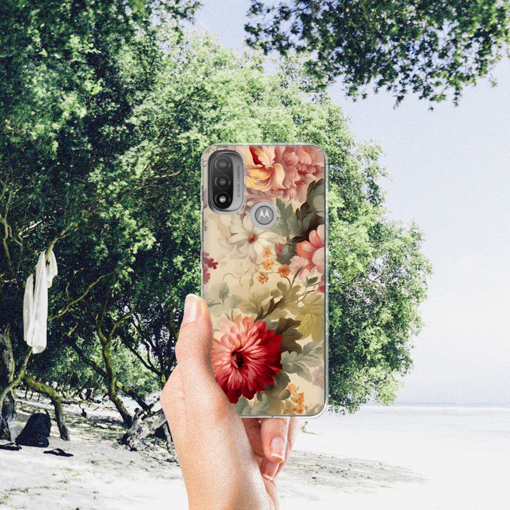 Motorola Moto E20 TPU Case voor Motorola Moto E20 | E40 Bloemen hand bloemen design
