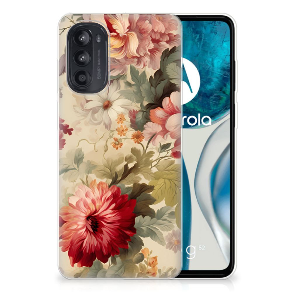 Motorola Moto G52/G82 TPU Case Bloemen achterkant design
