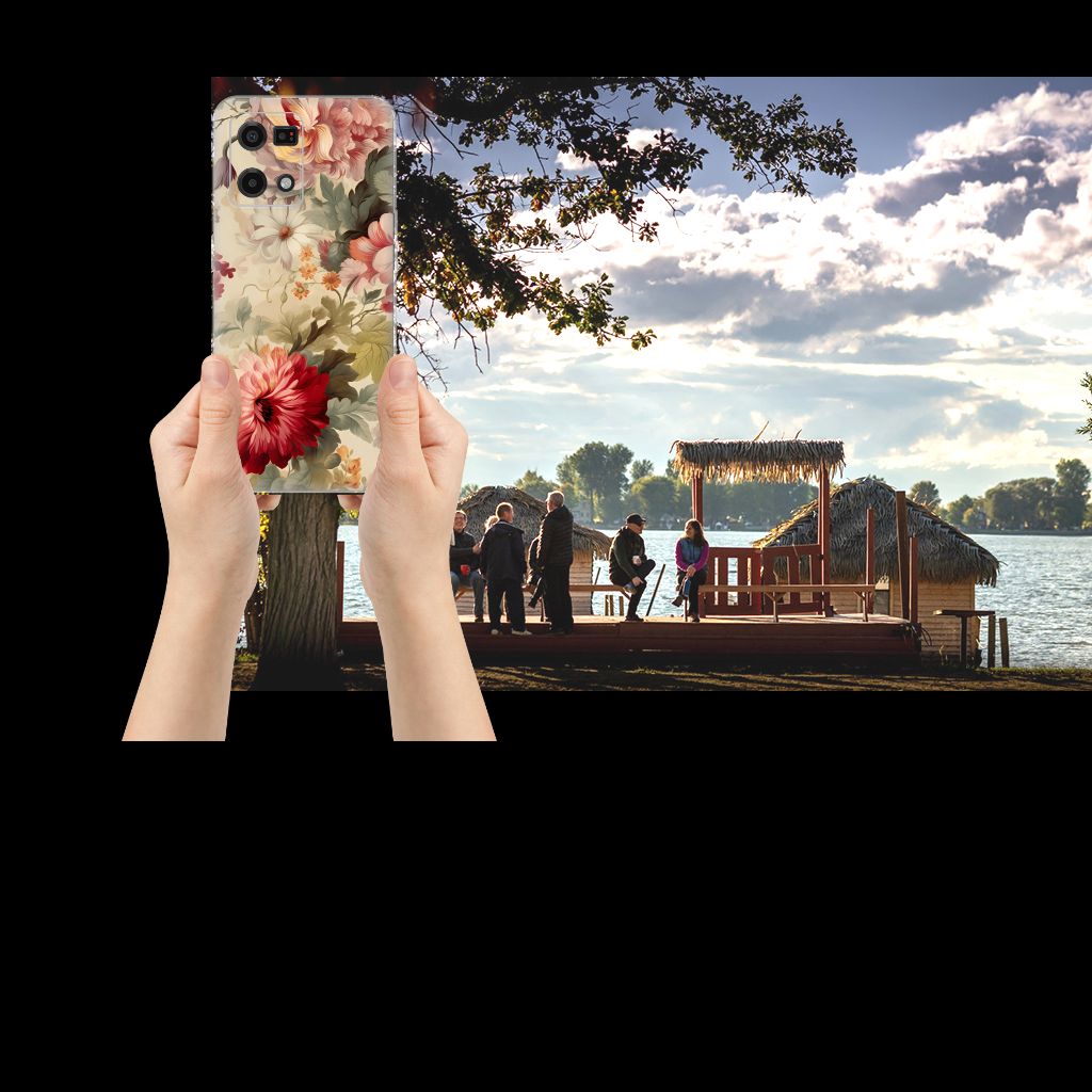 OPPO Reno7 4G TPU Case voor OPPO Reno7 4G Bloemen hand aanzicht