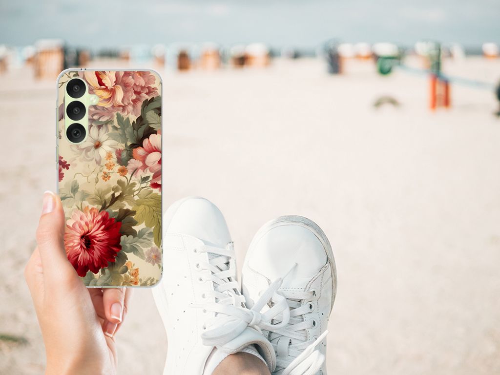TPU Case voor Samsung Galaxy A35 Bloemen, bloemenprint met gebruiksgemak en bescherming, perfect als cadeau 🌷.