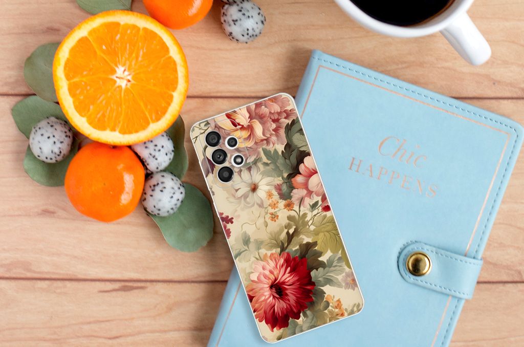 Samsung Galaxy A73 5G TPU Case voor Samsung Galaxy A73 5G Bloemen boven
