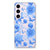 Samsung Galaxy S23 TPU Case Flowers Blue achteraanzicht